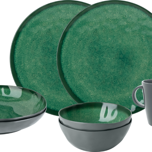 Brunner Tête-à-tête Sea green Premium Melamin Geschirrset Porzellan-Touch Antirutsch. BPA-frei und bruchunempfindlich 8-teilig - Kunststoff und Melamin Geschirr-Sets