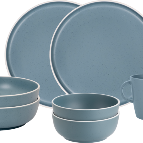 Brunner Tête-à-tête Dolomit blue Melamin Geschirrset Antirutsch, BPA-frei und bruchunempfindlich 8-teilig - Kunststoff und Melamin Geschirr-Sets