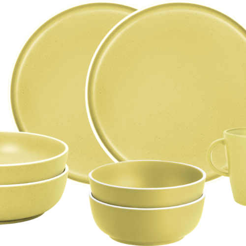Brunner Tête-à-tête Dolomit yellow Melamin Geschirrset Antirutsch, BPA-frei und bruchunempfindlich 8-teilig - Kunststoff und Melamin Geschirr-Sets