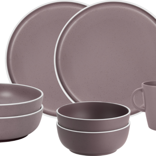 Brunner Tête-à-tête Dolomit rose Melamin Geschirrset Antirutsch, BPA-frei und bruchunempfindlich 8-teilig - Kunststoff und Melamin Geschirr-Sets