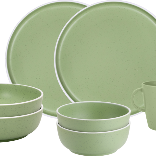 Brunner Tête-à-tête Dolomit green Melamin Geschirrset Antirutsch, BPA-frei und bruchunempfindlich 8-teilig - Kunststoff und Melamin Geschirr-Sets