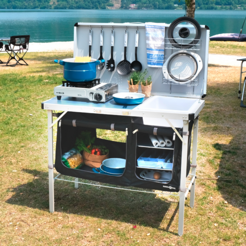 Brunner Drive In Black Küchenbox schwarz 100 x 50 x 78 / 128,5 cm - Campingküchen