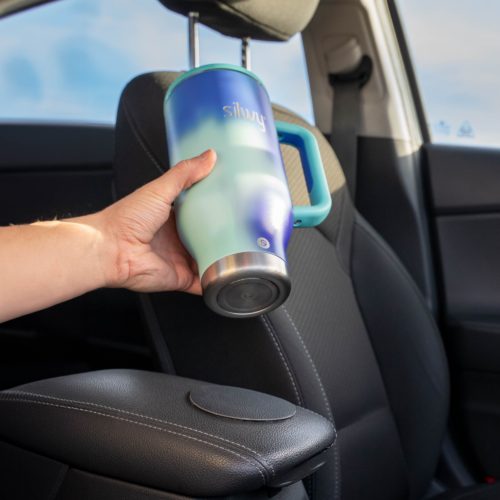 Silwy Magnet Tumbler Isolierbecher aus Edelstahl mit Griff und Metall-Nano-Gel-Pad 900 ml ocean - Isolierbecher