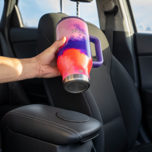 Silwy Magnet Tumbler Isolierbecher aus Edelstahl mit Griff und Metall-Nano-Gel-Pad 900 ml splash - Isolierbecher