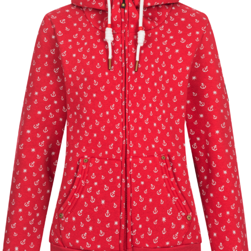 Ankerglut Ankerglutfreundschaft Damen Sweatshirtjacke rot 50 - Damenjacken