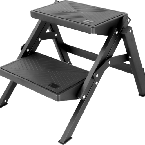 Berger AluStep Duo blackline klappbarer Doppeltritt aus Aluminium schwarz (Höhe 38 cm) - Trittstufen