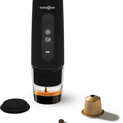 Brunner Vivamoca Espressomaschine tragbar für Kapseln und Pulver schwarz - Kaffeemaschinen & Wasserkocher