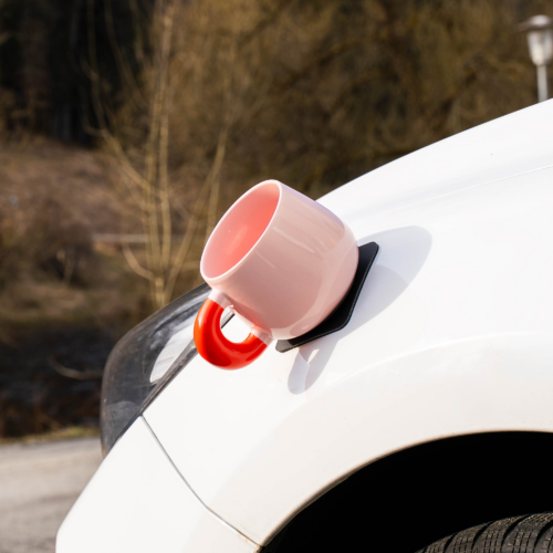 Silwy Magnet Henkeltasse aus Porzellan und Metall-Nano-Gel-Pad 470 ml roséblush - Becher & Tassen