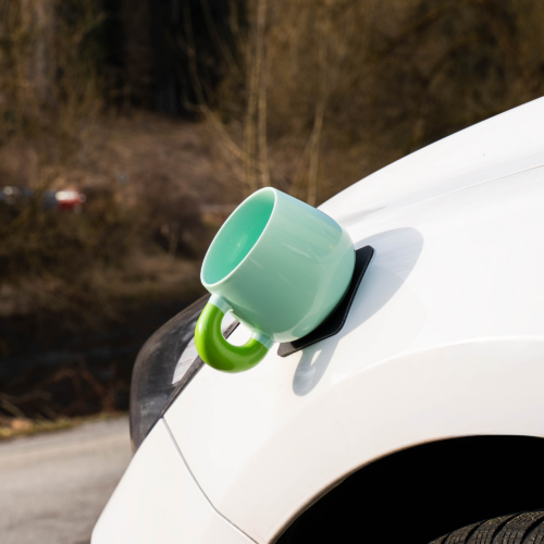 Silwy Magnet Henkeltasse aus Porzellan und Metall-Nano-Gel-Pad 470 ml tropicalmint - Becher & Tassen