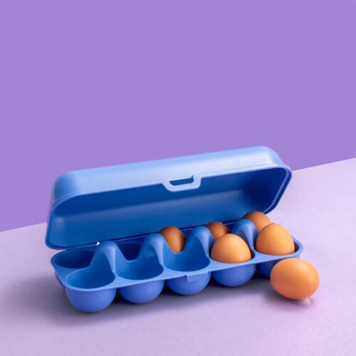 Koziol Eggs to go Eierbox für 10 Eier strong blue - Lebensmittelbehälter / Vorratsdosen