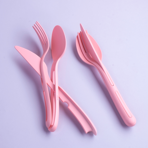 Koziol Klikk To Go zusammensteckbar Besteck Set 3 teilig sweet pink - Campingbesteck