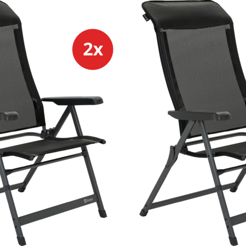 Berger Iseo Luxus XL Schwarz 2er-Set - Klappstühle