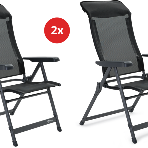 Berger Iseo Luxus Schwarz 2er-Set - Klappstühle