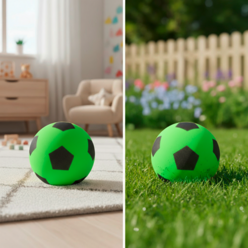 alldoro Schaumstoffball im Fussball Design für Kinder 20 cm grün - Spielsachen