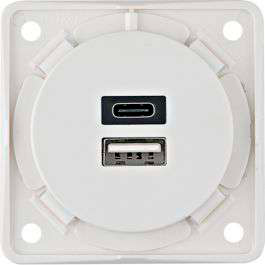 Berker Integro USB A+C Ladesteckdose 12 V polarweiß - 12 / 24 V Einbausteckdosen