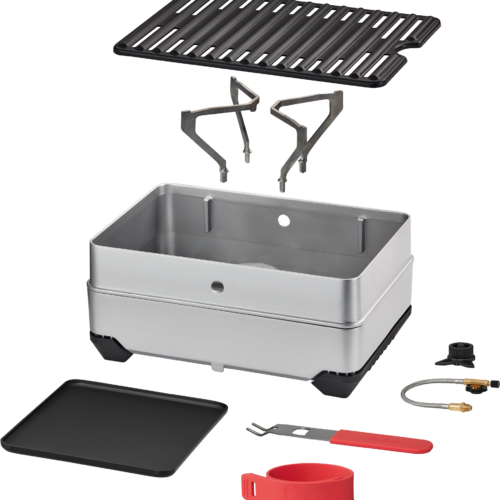 Enders Pace 2in1 Gaskocher / Gasgrill mit praktischem Schneidebrett Deckel - Kartuschenkocher