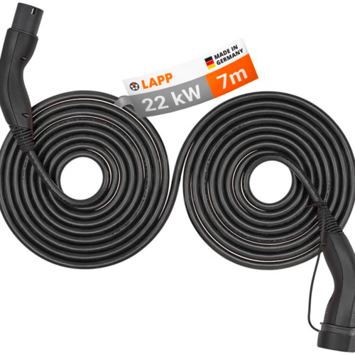 Lapp Selbstaufrollendes Doppelhelix Ladekabel Typ 2 Mode 3 / 3-phasig 32 A bis 22 kW 7 Meter schwarz - Kabel & Verbinder