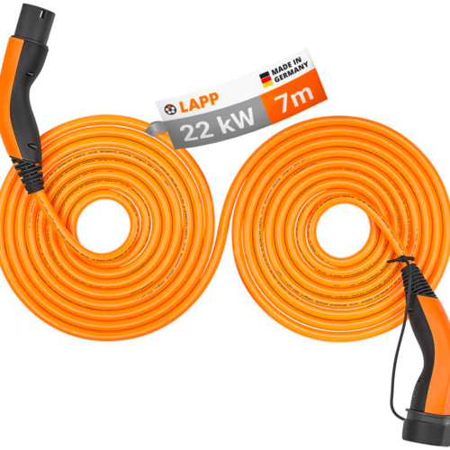 Lapp Selbstaufrollendes Doppelhelix Ladekabel Typ 2 Mode 3 / 3-phasig 32 A bis 22 kW 7 Meter orange - Kabel & Verbinder