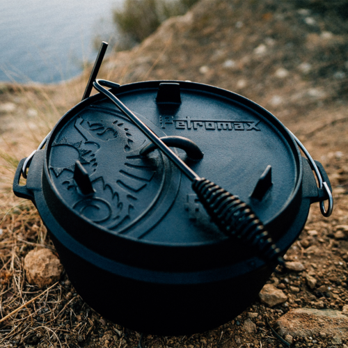 Petromax Dutch Oven Feuertopf 7,5 Liter mit Deckel und planer Boden - Camping-Töpfe