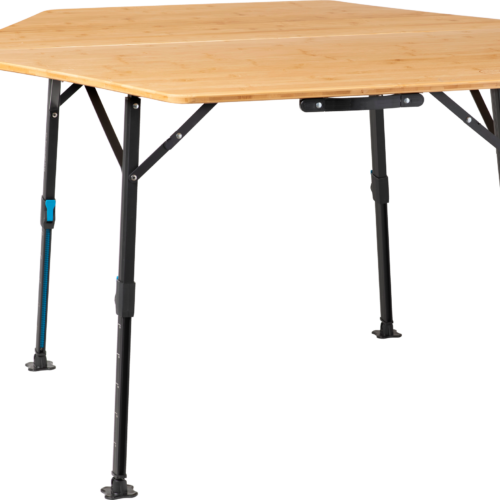 Defa Campingtisch Bambus sechseckig höhenverstellbar 120 x 70 cm - Klapptische