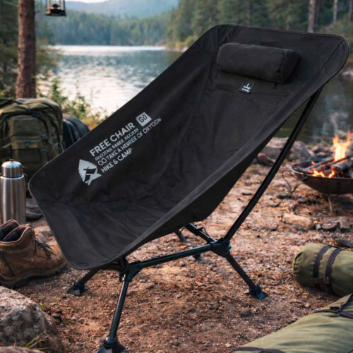 BusBoxx Defthike Relaxing Lounge Chair faltbarer Campingstuhl schwarz - Klappstühle