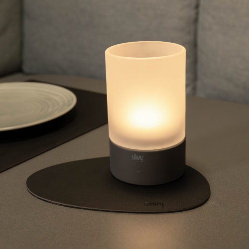 Silwy Magnet-Windlicht mit Nano-Gel-Platzset 1 Watt weiß - Akku Campinglampen