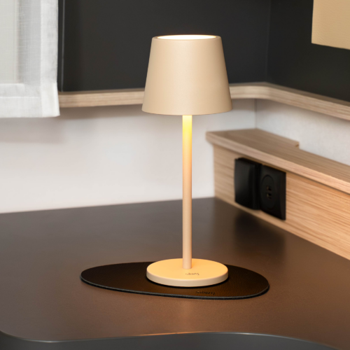 Silwy Magnet-Leuchte Tischleuchte mit Metall-Nano-Gel-Platzset 25 cm sand - Tischleuchten
