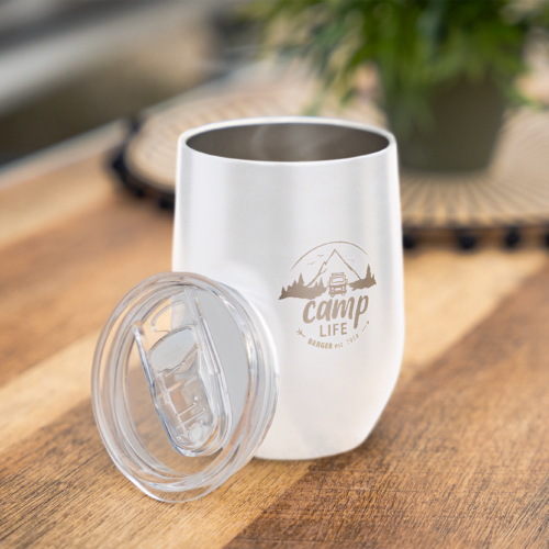 Camplife Edelstahl Thermo-Trinkbecher mit Deckel 360 ml weiß - Isolierbecher