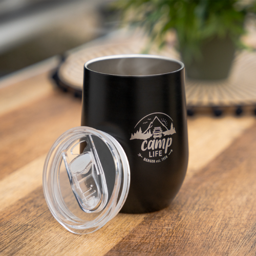 Camplife Edelstahl Thermo-Trinkbecher mit Deckel 360 ml schwarz - Isolierbecher