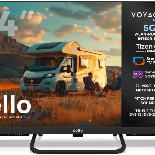 Cello Voyager Smart Camping-TV mit Tizen OS und integriertem 5G-Router 24 Zoll - Fernseher