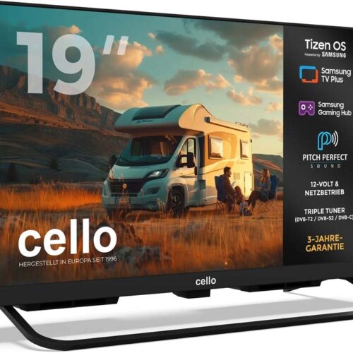 Cello CTrav-19TZ Smart Tizen OS Camping LED TV mit Triple Tuner, WLAN, Bluetooth, 12/24/230 V, 19 Zoll - Fernseher