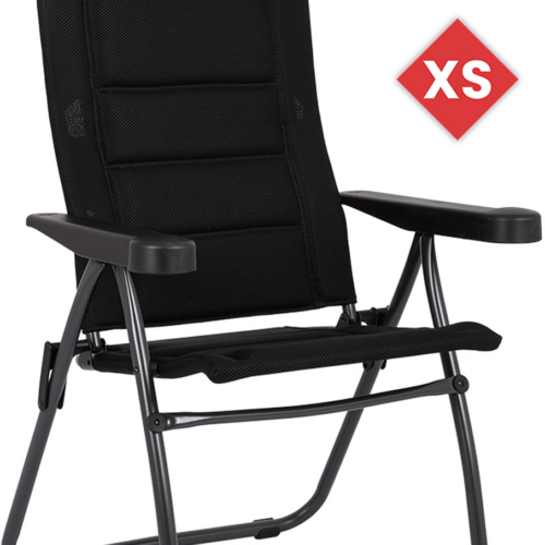 Crespo Air Deluxe Compact AP/215 Campingstuhl mit verstellbarer Rückenlehne und Kopfstütze XS schwarz - Klappstühle