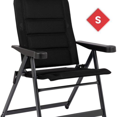 Crespo Air Deluxe Compact AP/235 Campingstuhl mit verstellbarer Rückenlehne und Kopfstütze S schwarz - Klappstühle