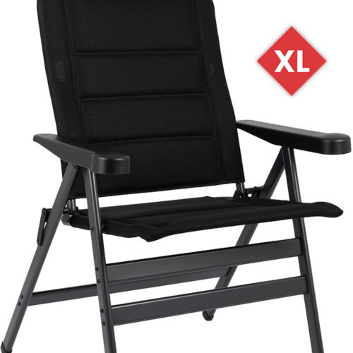 Crespo Air Deluxe Compact AP/238 Campingstuhl mit verstellbarer Rückenlehne und Kopfstütze XL schwarz - Klappstühle