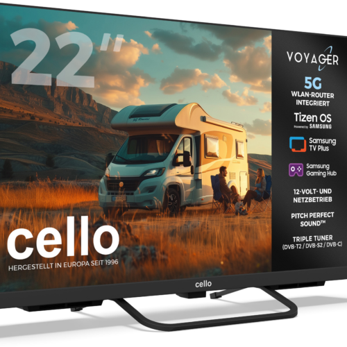 Cello Voyager Smart Camping-TV mit Tizen OS und integriertem 5G-Router 22 Zoll - Fernseher