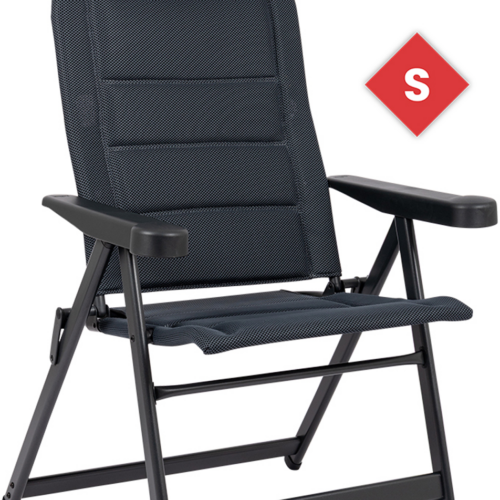 Crespo Air Deluxe Compact AP/235 Campingstuhl mit verstellbarer Rückenlehne und Kopfstütze S grau - Klappstühle