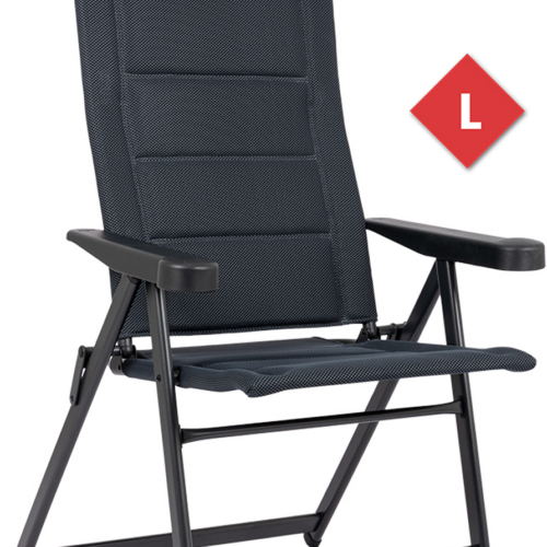 Crespo Air Deluxe Compact AP/240 Campingstuhl mit verstellbarer Rückenlehne und Kopfstütze L grau - Klappstühle