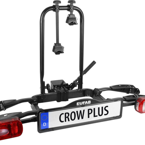 Eufab Crow Plus Kupplungs-Fahrradträger für 2 Fahrräder , E-Bike geeignet - Fahrradträger für Anhängerkupplungen