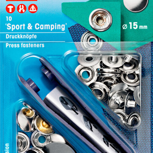 PRYM Druckknöpfe silber 10 Stück Ø 15 mm  - Vorzeltteppich & Zeltboden