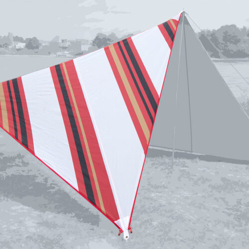 Bent Sonnensegel / Tarp Canvas Allover Set inklusive Stahlaufstellstange Oriental stripe white / zipper red - Pavillons & Tarps