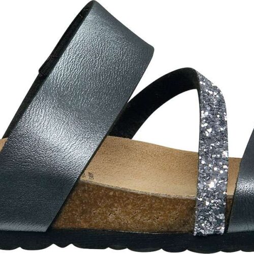 Lico Natural Glitter Damenpantoletten schwarz 36 - Damenschuhe