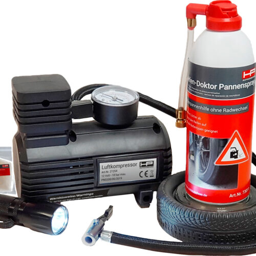 HP Reifenpannenset mit Luftkompressor und Dichtungsspray - Erste Hilfe & Pannen-Zubehör von HP Autozubehör