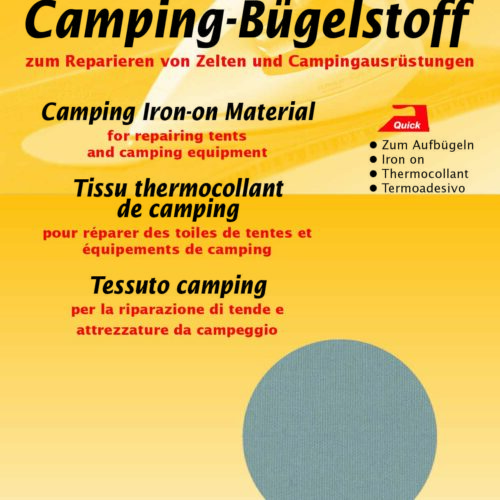 Kleiber Camping-Bügelstoff aus Original-Zeltstoff Grau - Zeltreparatur