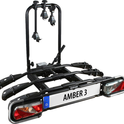 Eufab Fahrradträger Anhängerkupplung Amber III für 3 Fahrräder, E-Bike geeignet - Fahrradträger für Anhängerkupplungen