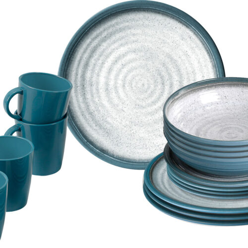 Brunner Tuscany Lunch Box Geschirr-Set 16-tlg. für 4 Personen - Kunststoff und Melamin Geschirr-Sets