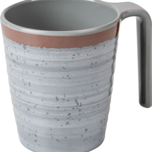 Bo-Camp Melamin Henkelbecher 400 ml Set 4 Stück grau / braun - Becher & Tassen