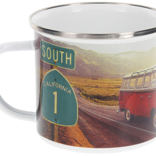 VW Collection T1 Bulli Emaille Tasse 500 ml Highway 1 - Becher & Tassen