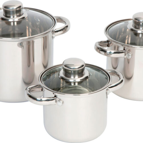 Bo-Camp Royal Plus Edelstahl Kochtopf Set 3-tlg. - Camping-Töpfe
