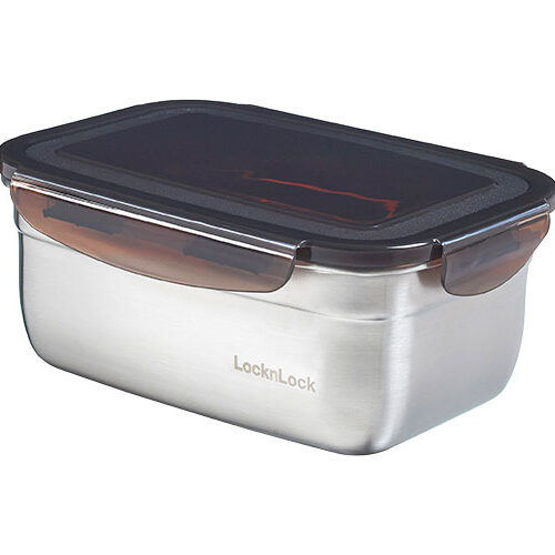 LocknLock Edelstahl Lunchbox rechteckig 1,1 Liter - Lebensmittelbehälter / Vorratsdosen von Lock & Lock
