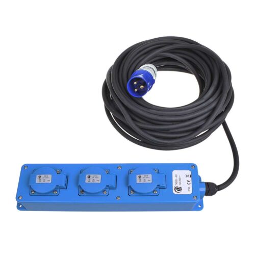 PAT CEE 3-fach Steckdosenleiste Schutzkontakt 20 Meter - CEE-Kabel